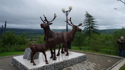 Семейство оленей,Памятник, скульптура,Магадан
