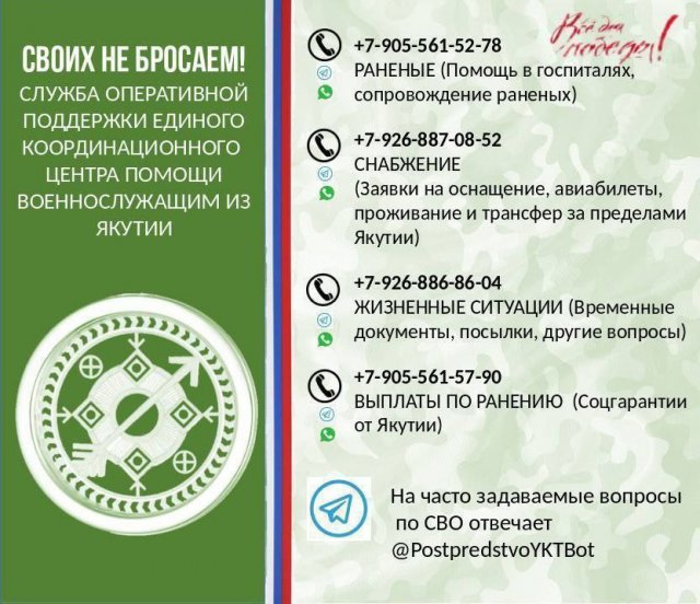 Помощь мобилизованным и военнослужащим из Якутии