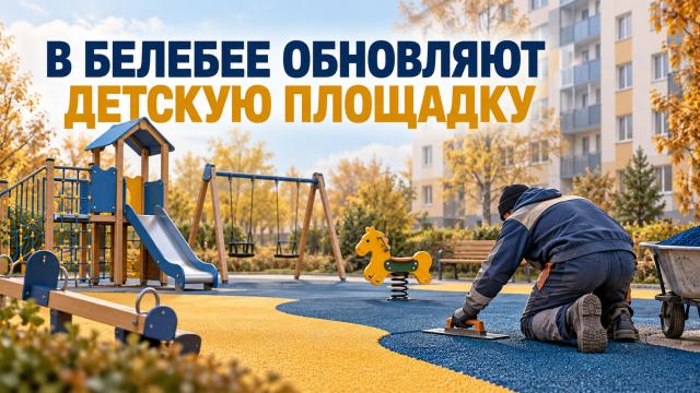 На улице Красной обновляют детскую площадку