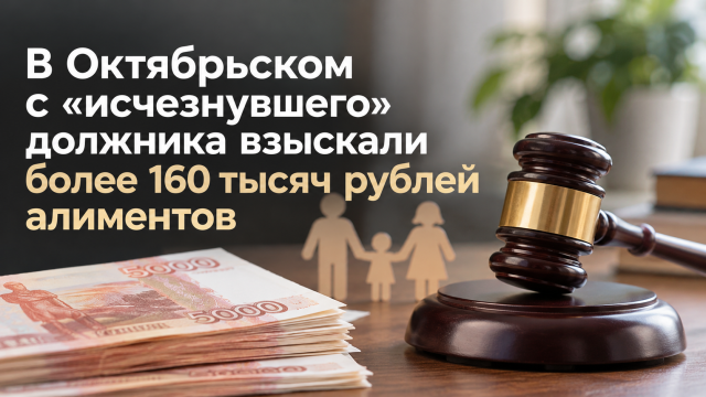 В Октябрьском с «исчезнувшего» должника взыскали более 160 тысяч рублей алиментов