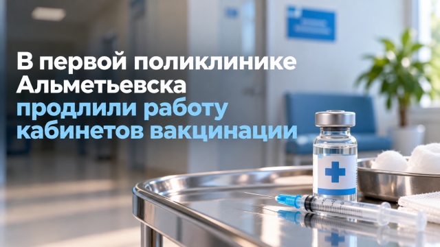 В первой поликлинике Альметьевска продлили работу кабинетов вакцинации